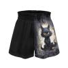 Tongluoye Black Cat Summer Shorts for Girls 6-12 Months High Waisted Shorts Casual Loose Fit Shorts Athletic Short Pants for Running,Swimming,Workout Kids Clothes Comfy Lounge Skort Sweat Skirt view 4