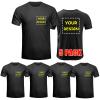 5 Pack Mens Work Shirts Custom Logo Dry Fit T shirts Personalized Athletic Construction Activewear Swim Fishing Running ApparelBlackXL
