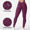 YEOREO Liz Scrunch Workout Leggings for Women High Waisted Butt Lifting V Back Waist Seamless Gym Yoga Leggings Grape Purple XS view 4