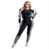 Hedmy Women's One Piece Zip Front Rash Guard Swimsuit Full Body Long Sleeve Bathing Suit UPF 50+ Surf Swimwear Green Large view 1