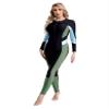 Hedmy Women's One Piece Zip Front Rash Guard Swimsuit Full Body Long Sleeve Bathing Suit UPF 50+ Surf Swimwear Green Large view 2