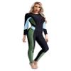 Hedmy Women's One Piece Zip Front Rash Guard Swimsuit Full Body Long Sleeve Bathing Suit UPF 50+ Surf Swimwear Green Large view 3