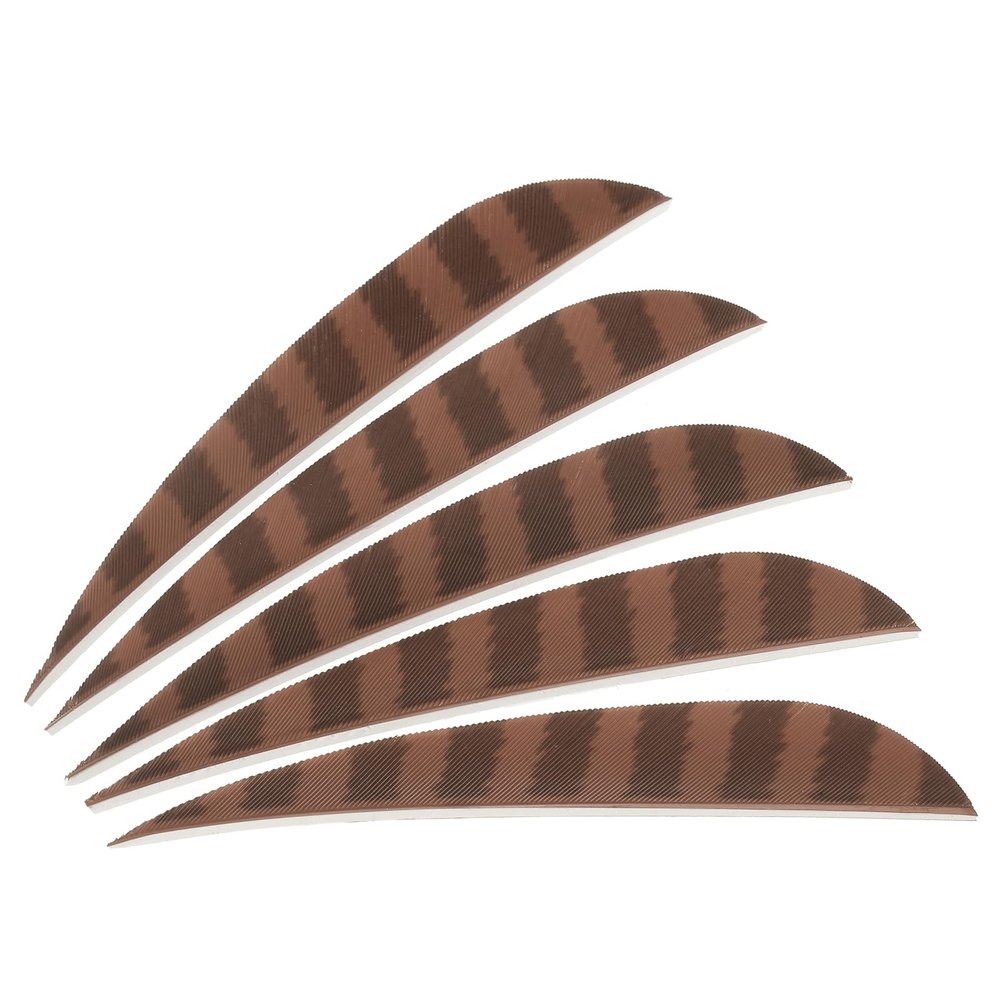 PATIKIL Shield Cut Vanes, 20 Pack 4 Inch Arrow Fletch Turkey Feather Fletch Right Wing Fletching for DIY Target Shooting, Brown