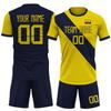 Custom Ecuador Soccer Jersey Men Women Youth Kids, Personalized Athletic Shirts with Name Number Logo Yellow Soccer Shirt Set view 1