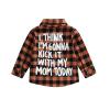 Toddler Baby Fall Clothes Boy Girl Plaid Jacket Button Down Flannel Shirts Coat Festival Outfits for Kids (Orange,1-2T) view 1