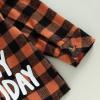 Toddler Baby Fall Clothes Boy Girl Plaid Jacket Button Down Flannel Shirts Coat Festival Outfits for Kids (Orange,1-2T) view 2