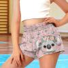 SCRAWLGOD Koala Girls Shorts Size 2T Flower Girls' Athletic Shorts Flowy Shorts for Toddler Gilrs Butterfly Athletic Shorts Kids Summer High Waist Running Shorts with Pockets Breathable view 3
