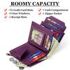 Airkit Small Wallet Women RFID Blocking Soft Leather Bifold Compact Card Holder Wallet for Women with Zipper Coin Pocket 4 ID Window view 2
