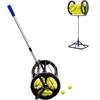 Tennis Balls Pickup, Tennis Ball Portable Collector, Automatic Tennis Picker, 80 Large Capacity, Dual Use for Picking Up/loading Balls, with Handle for Storage, for Gym Schools, Coaches, Clubs view 1