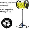 Tennis Balls Pickup, Tennis Ball Portable Collector, Automatic Tennis Picker, 80 Large Capacity, Dual Use for Picking Up/loading Balls, with Handle for Storage, for Gym Schools, Coaches, Clubs view 3