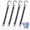 Tyqour Heavy Duty Retractable Coiled Lanyard with Key Ring and Lobster Clasp - 4pcs Lanyard Set for Keys, Wallet, Cellphone - Black view 1