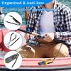 Tyqour Heavy Duty Retractable Coiled Lanyard with Key Ring and Lobster Clasp - 4pcs Lanyard Set for Keys, Wallet, Cellphone - Black view 4