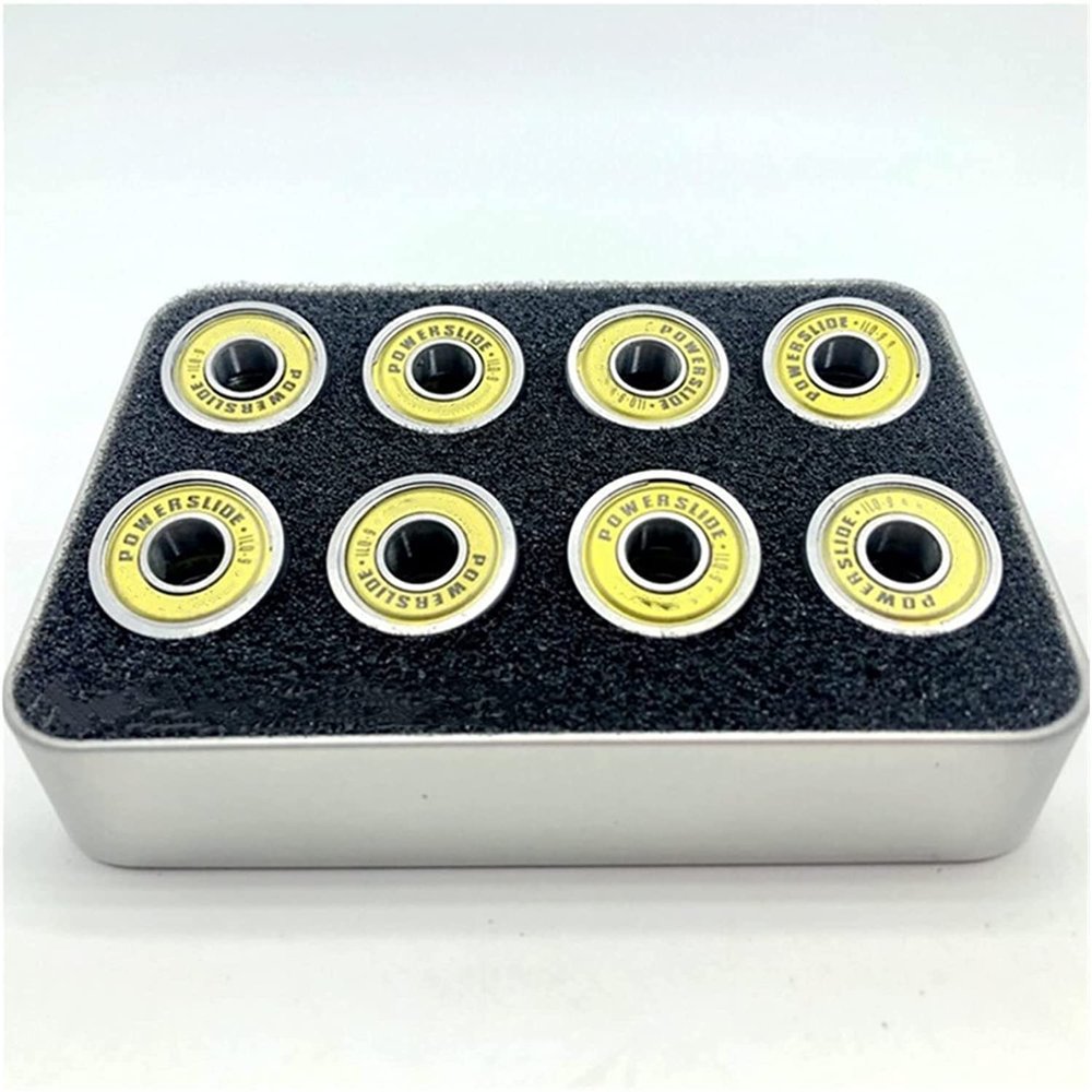 PDOLIGBDN Bearings 16pcs Powerslide ILQ-9 608 Inline Skates Bearing for Slalom Roller Skate 608zz Gold