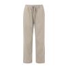 Linen Pants for Women Plus Size Summer Flowy Wide Leg Palazzo Pants Summer High Waisted Beach Trousers with Pockets view 3