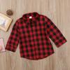 Toddler Baby Fall Clothes Boy Girl Plaid Jacket Button Down Flannel Shirts Coat Festival Outfits for Kids (Red Black,6-12Months) view 2