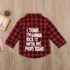 Toddler Baby Fall Clothes Boy Girl Plaid Jacket Button Down Flannel Shirts Coat Festival Outfits for Kids (Red Black,6-12Months) view 3