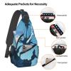 LZQPOEAS Sling Bag for Women Men Cross Chest Bag Blue hibiscus Sling Backpack Crossbody Shoulder Bag Fanny Pack Daypack view 3