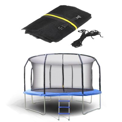 FSDIYU Trampoline Safety Net Replacement, 8/10 / 12/14 FT Trampoline Enclosure Surround Netting with Zippers and Buckles, Round Trampoline Accessories, Net Only, 10 FT - 6 Poles,Black