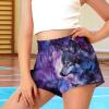 SCRAWLGOD Galaxy Wolf Girls Shorts Size 5-6 Butterfly Shorts for Toddler Girls Flowy Athletic Shorts with Spandex Liner Summer Beach Running Shorts Kids Quick Dry 2 in 1 Sports Skirts view 3