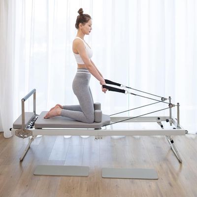 Pilates Reformer,Foldable Pilates Reformer Machine Equipment with 5 Latex tube,Home Gym Pilates Workout Machine for Exercise Your Arms,Back,Chest,Abdomen,Hips