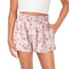 SCRAWLGOD Pink Pig Girls Shorts Size 4T Daisy Flower Casual Elastic Waist Running Shorts with Pockets Heart Kids Flowy Athletic Shorts for Toddler Girls Butterfly Shorts with Spandex Liner view 1