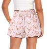 SCRAWLGOD Pink Pig Girls Shorts Size 4T Daisy Flower Casual Elastic Waist Running Shorts with Pockets Heart Kids Flowy Athletic Shorts for Toddler Girls Butterfly Shorts with Spandex Liner view 2