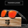 TDWDKE Polarized Sunglasses for Men and Women Vintage Wooden Oval Frame UV400 Anti-Glare Suitable for Driving, Fishing, Golfing,E view 3