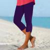 Capri Leggings for Women Tummy Control Butt Lifting Workout Capri Yoga Pants Lace Appliqu Summer Beach Capris High Waisted Hollow Yoga Pants 2024 view 2
