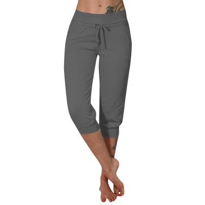 Women's Sweatpants Capri Pants Cropped Jogger Running Athletic Pants Lounge Loose Fit Drawstring Waist Cropped Joggers with Pockets