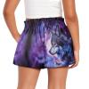 SCRAWLGOD Galaxy Wolf Girls Shorts Size 6-12 Months Butterfly Shorts for Toddler Girls Flowy Athletic Shorts with Spandex Liner Summer Beach Running Shorts Kids Quick Dry 2 in 1 Sports Skirts view 2
