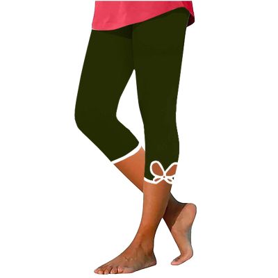 Capri Leggings for Women Tummy Control Butt Lifting Workout Capri Yoga Pants Lace Appliqu Summer Beach Capris High Waisted Hollow Yoga Pants 2024