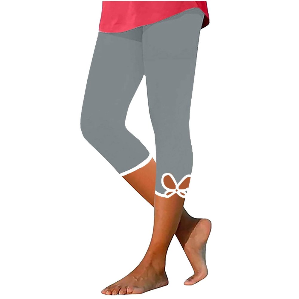 Capri Leggings for Women Plus Size Yoga Pants with Pockets for Casual Summer Yoga Workout Exercise 2024 Silm Fit Comfy Cropped Pants