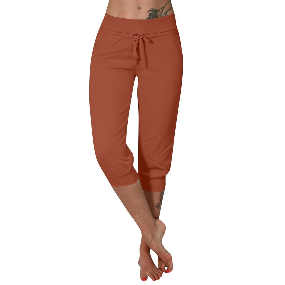 Women's Joggers Pants Lightweight Running Sweatpants with Pockets Athletic Tapered Casual Lounge Capri Drawstring Comfy Lounge Elastic Waist Yoga Pants