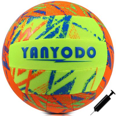 YANYODO Swimming Pool Waterproof Beach Volleyball, Soft Indoor Outdoor Size 5 Volleyball with Pump for Teenagers Adults Swimming Pool Beach Games to Play