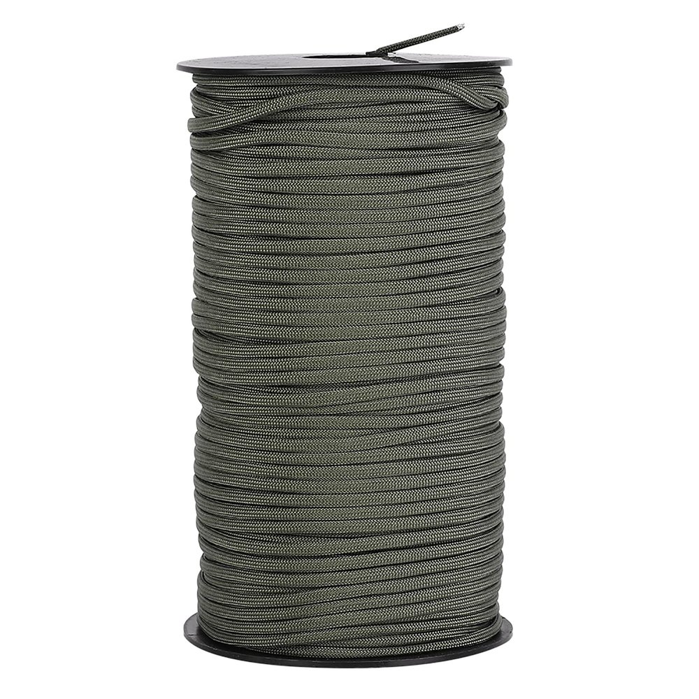100m Parachute Rope, Outdoor Rope, Safety Survival Cord for Rescue Camping, Hiking, Hammock and Military(Dark green)