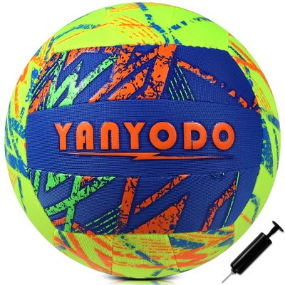 YANYODO Swimming Pool Waterproof Beach Volleyball, Soft Indoor Outdoor Size 5 Volleyball with Pump for Teenagers Adults Swimming Pool Beach Games to Play