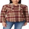 WallFlower Casual Fleece and Plaid Shackets Jackets Juniors for Women, Soft Button-Down, Rose Taupe, Medium view 1