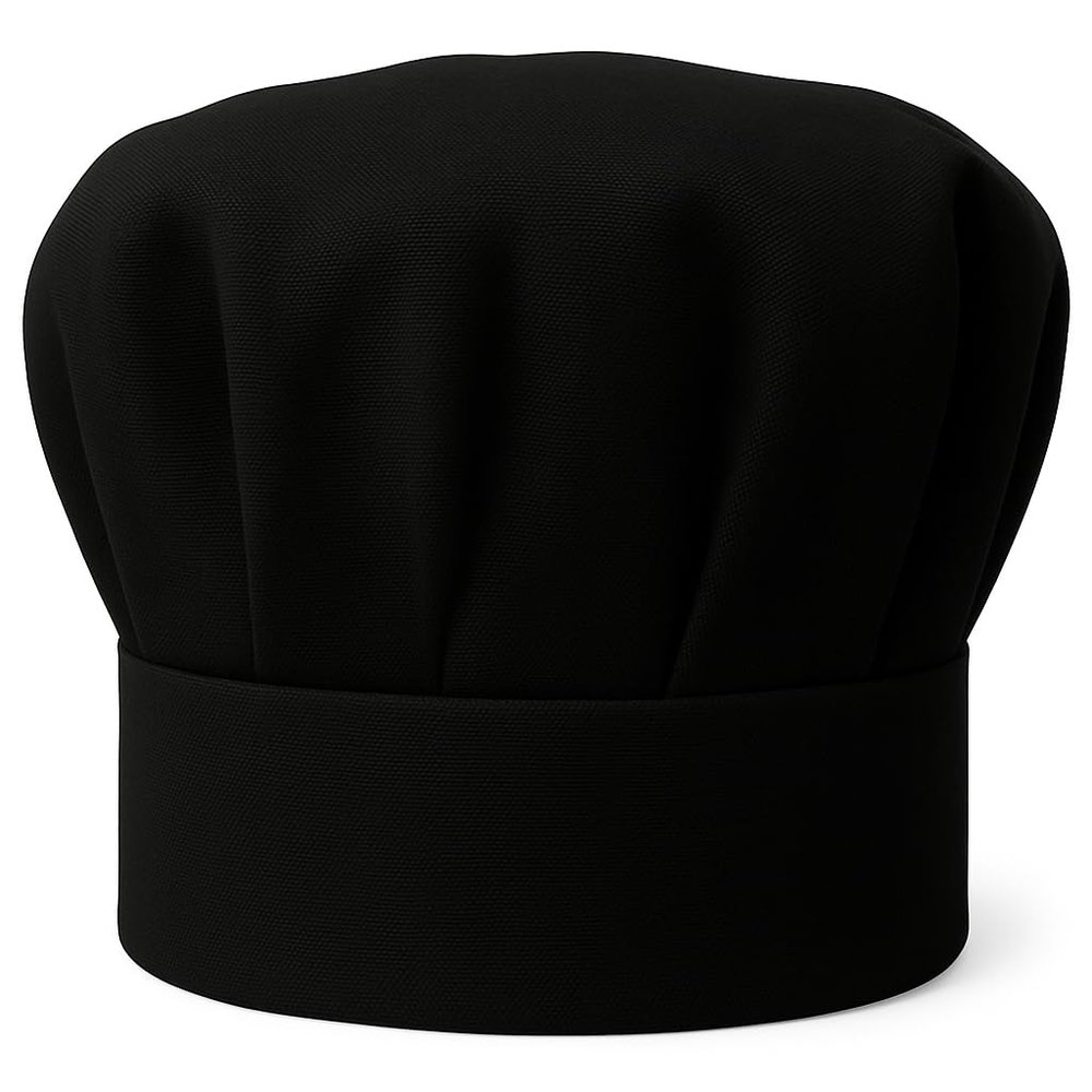 Black Chef Hat Adjustable Closure Kitchen Cooking Cap Cotton Baker Home Hotel Restaurant Use