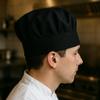 Black Chef Hat Adjustable Closure Kitchen Cooking Cap Cotton Baker Home Hotel Restaurant Use view 2