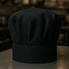 Black Chef Hat Adjustable Closure Kitchen Cooking Cap Cotton Baker Home Hotel Restaurant Use view 3
