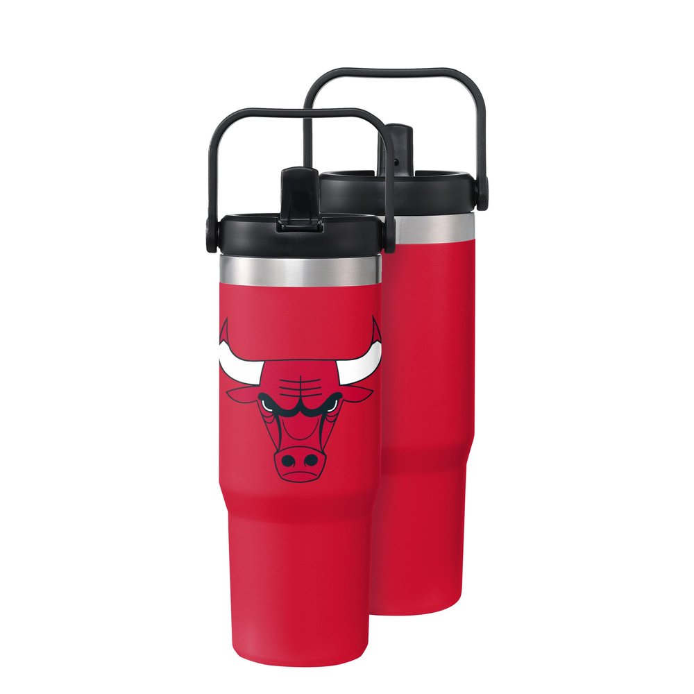 FOCO Chicago Bulls NBA 30 oz Solid Tumbler with Straw