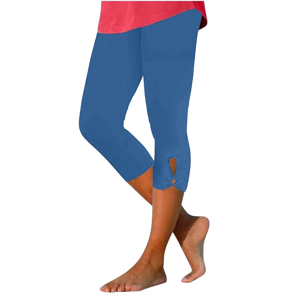 Women's Capri Leggings High Waisted Cutout Yoga Capris Stretch Lightweight Cropped Sweatpants Soft Lounge Pajams Pants High Waisted Hollow Yoga Pants 2024