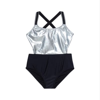 Gottex Baby Girl's Kids Toddler and Little Duo Black and Silver Block Print Colorful One Piece Swimsuit