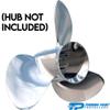 RAREELECTRICAL New Stainless Steel Propeller Is Compatible With Chrysler/Force Honda Johnson/Evinrude Mariner Mercury Nissan/Tohatsu Suzuki 25-75 Hp By 31221311 Ex3-1013 Diameter 10.125" X 13" Pitch view 2