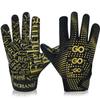 SECHAND Youth Flag Football Gloves - Sticky Receiver Gloves for Kids Boys and Girls (Gold, Adult-M) view 1