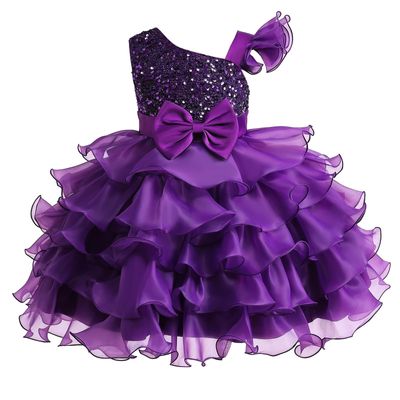 Tutu Dress for Girls Sequin Tulle Princess Prom Dresses Toddler Kids Little Girl Fancy Sparkly Birthday Outfit (Purple, 5-6 Years)