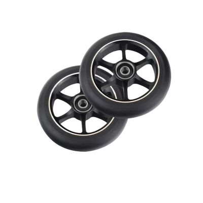 DNRJEWTA 100mm Scooter Wheels Replacement with Bearings Aluminum PU Stunt Scooter Parts Kick Scooter Accessories 2PC(110 Black 6X)