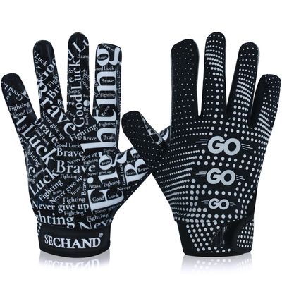 SECHAND Youth Flag Football Gloves - Sticky Receiver Gloves for Kids Boys and Girls (Black, YS)