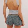 NUFIWI Womens Ruffle Lace Bloomers Cute Lolita Floral Mesh Layered Shorts Y2k Sexy Micro Bottoms Fairy Pettipants(Casual Stormy Grey,S) view 4