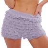 NUFIWI Womens Ruffle Lace Bloomers Cute Lolita Floral Mesh Layered Shorts Y2k Sexy Micro Bottoms Fairy Pettipants(Basic Purple,L) view 1